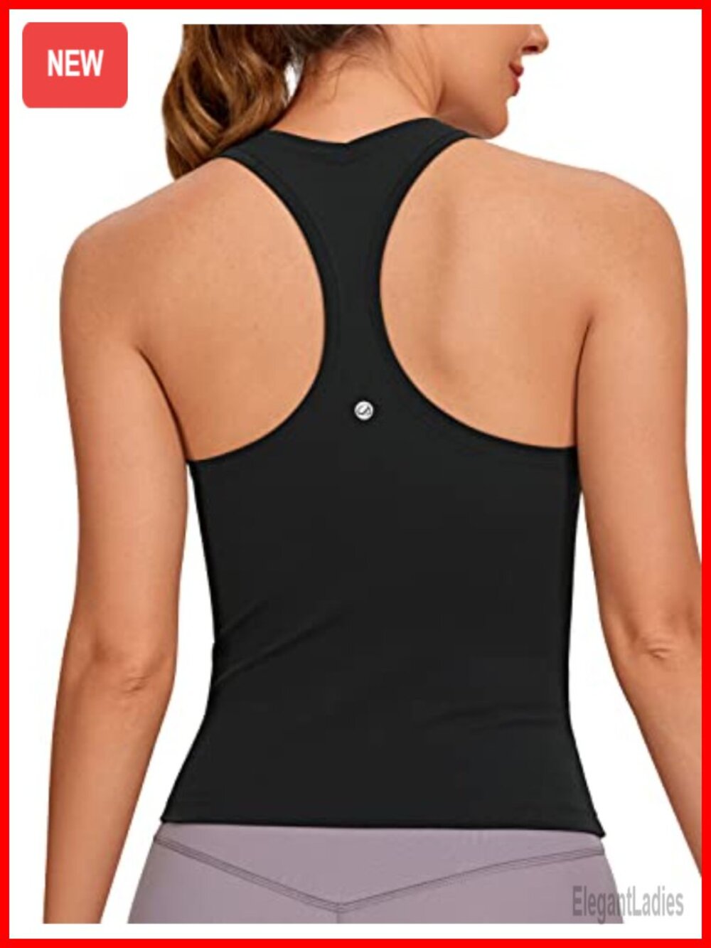 Butterluxe Racerback Tank Top Waist Length Scoop Neck Yoga Gym